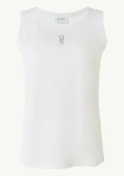 Jersey-Top mit Logo-Print-Comma Outlet