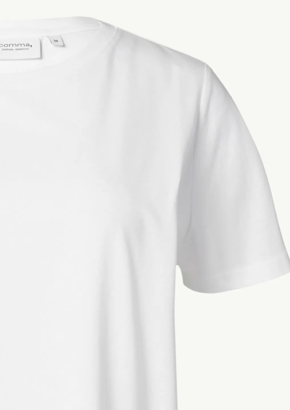 Jersey-T-Shirt aus reiner Baumwolle mit Logo-Frontprint-Comma Fashion