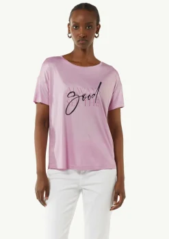 Jersey-T-Shirt im Relaxed Fit mit Front-Print-Comma Online