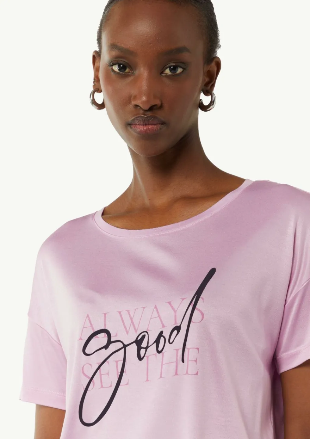 Jersey-T-Shirt im Relaxed Fit mit Front-Print-Comma Online