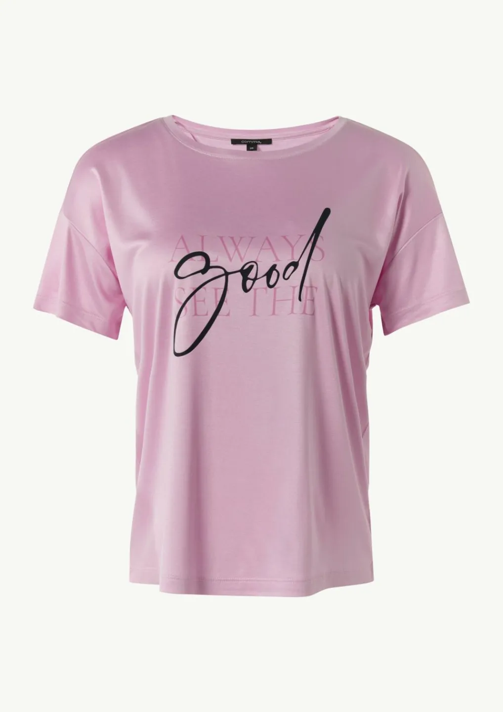 Jersey-T-Shirt im Relaxed Fit mit Front-Print-Comma Online