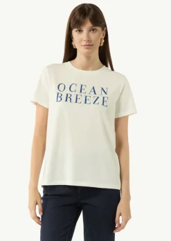 Jersey-T-Shirt mit Artwork-Comma Discount