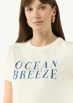 Jersey-T-Shirt mit Artwork-Comma Discount