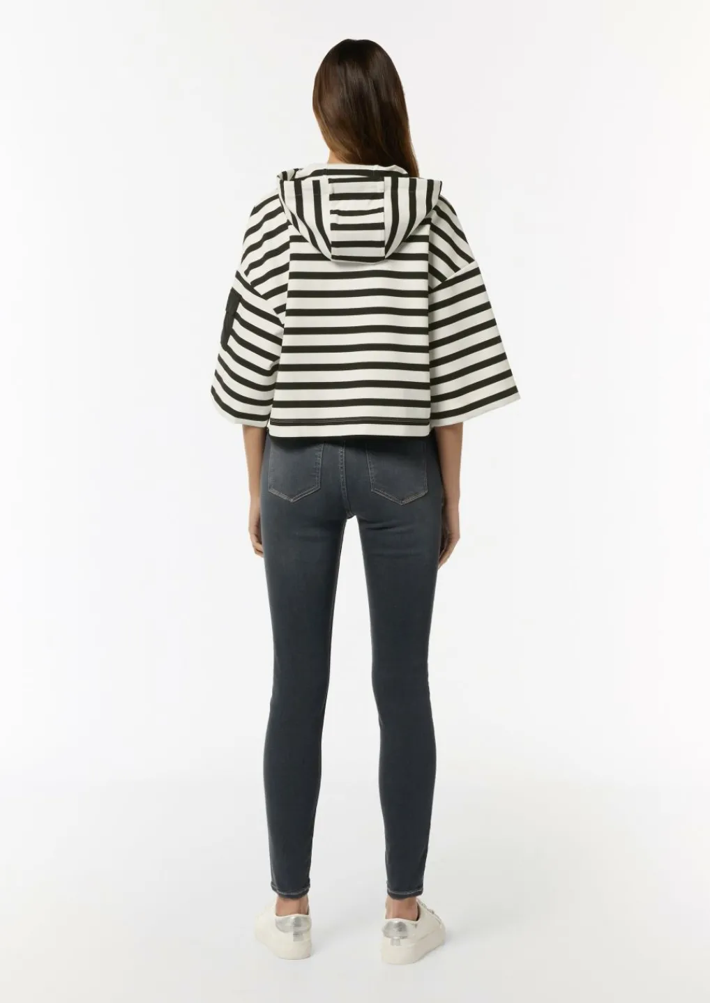 Kapuzen-Sweatshirt im Relaxed Fit mit Folienprint-Comma Hot