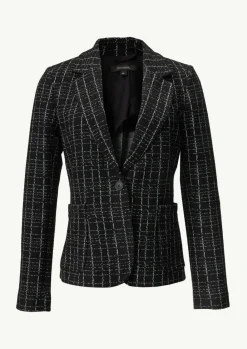 Karierte Blazer aus Bouclé-Jersey-Comma Best