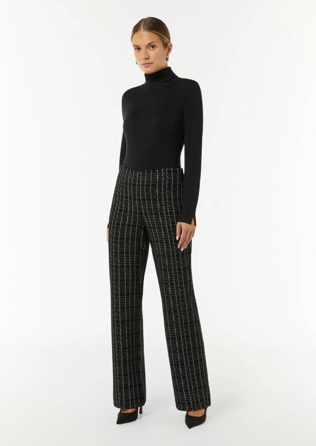 Karierte Hose aus Bouclé-Jersey-Comma Clearance