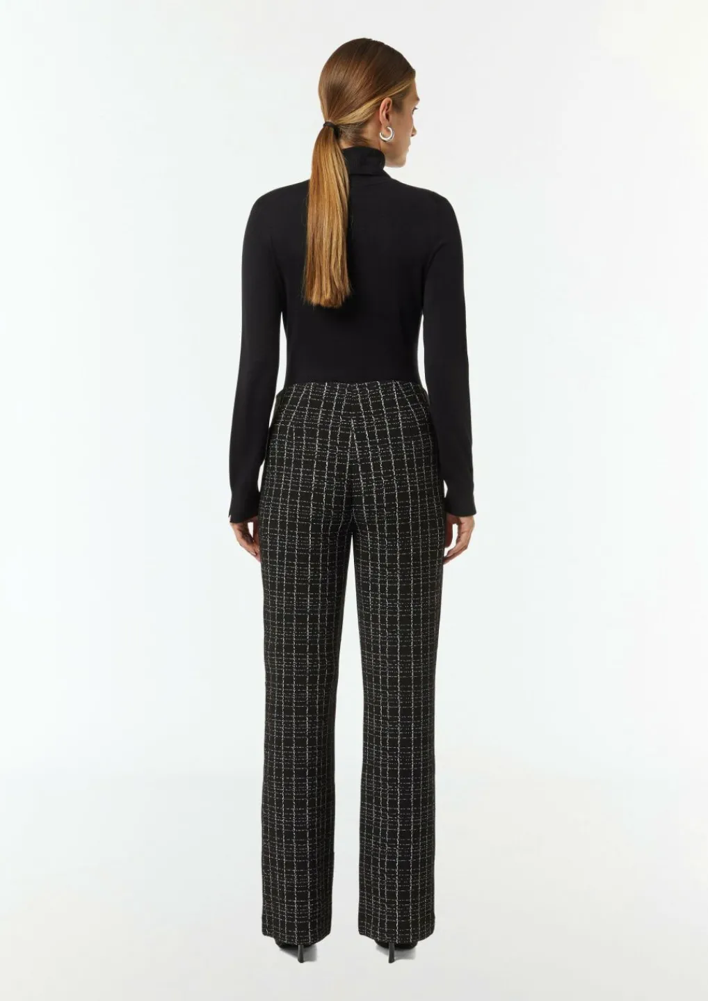Karierte Hose aus Bouclé-Jersey-Comma Clearance