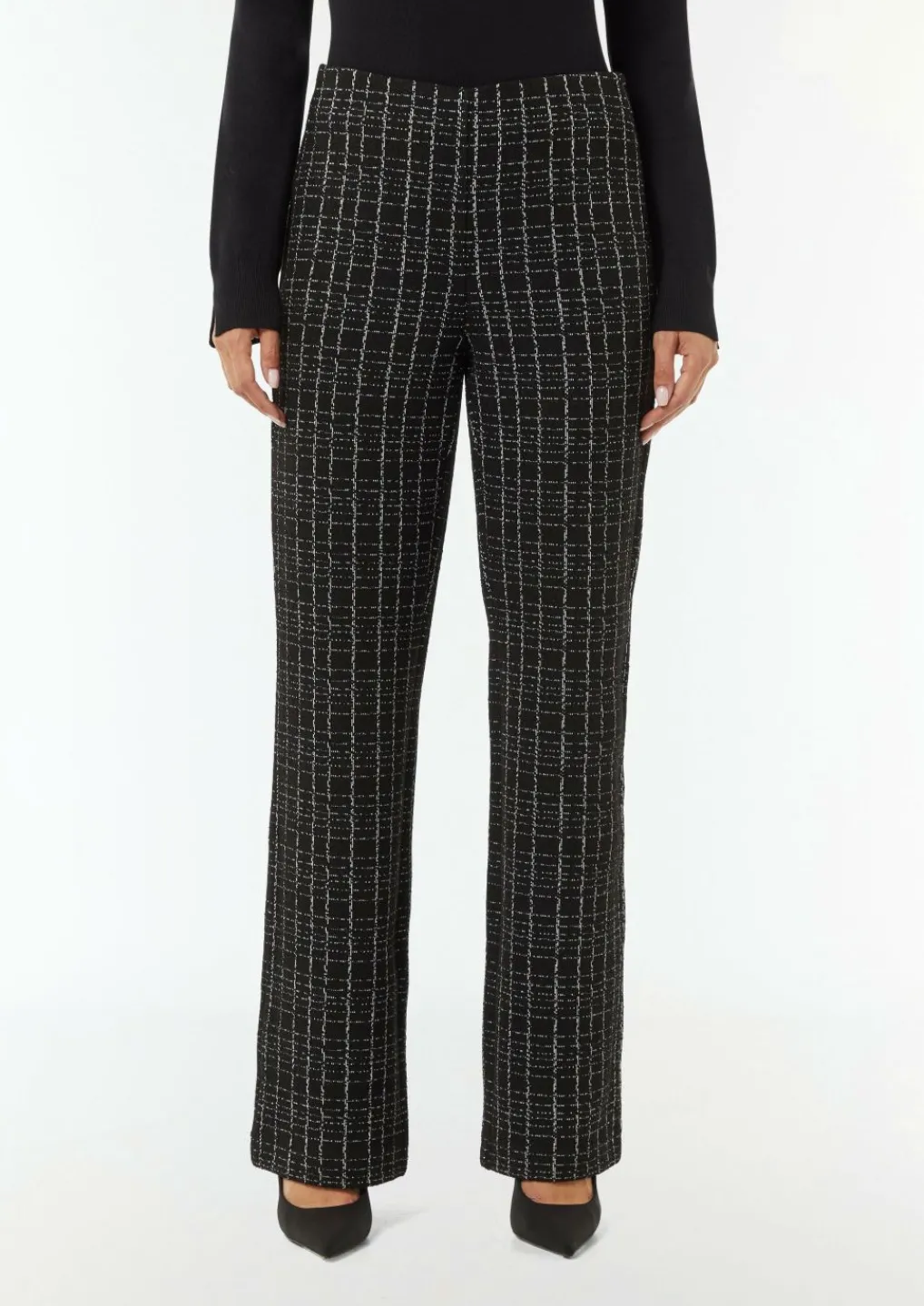 Karierte Hose aus Bouclé-Jersey-Comma Clearance