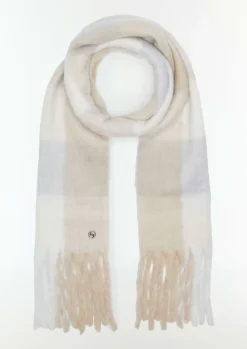 Karierter Strickschal mit Fransen-Comma Fashion