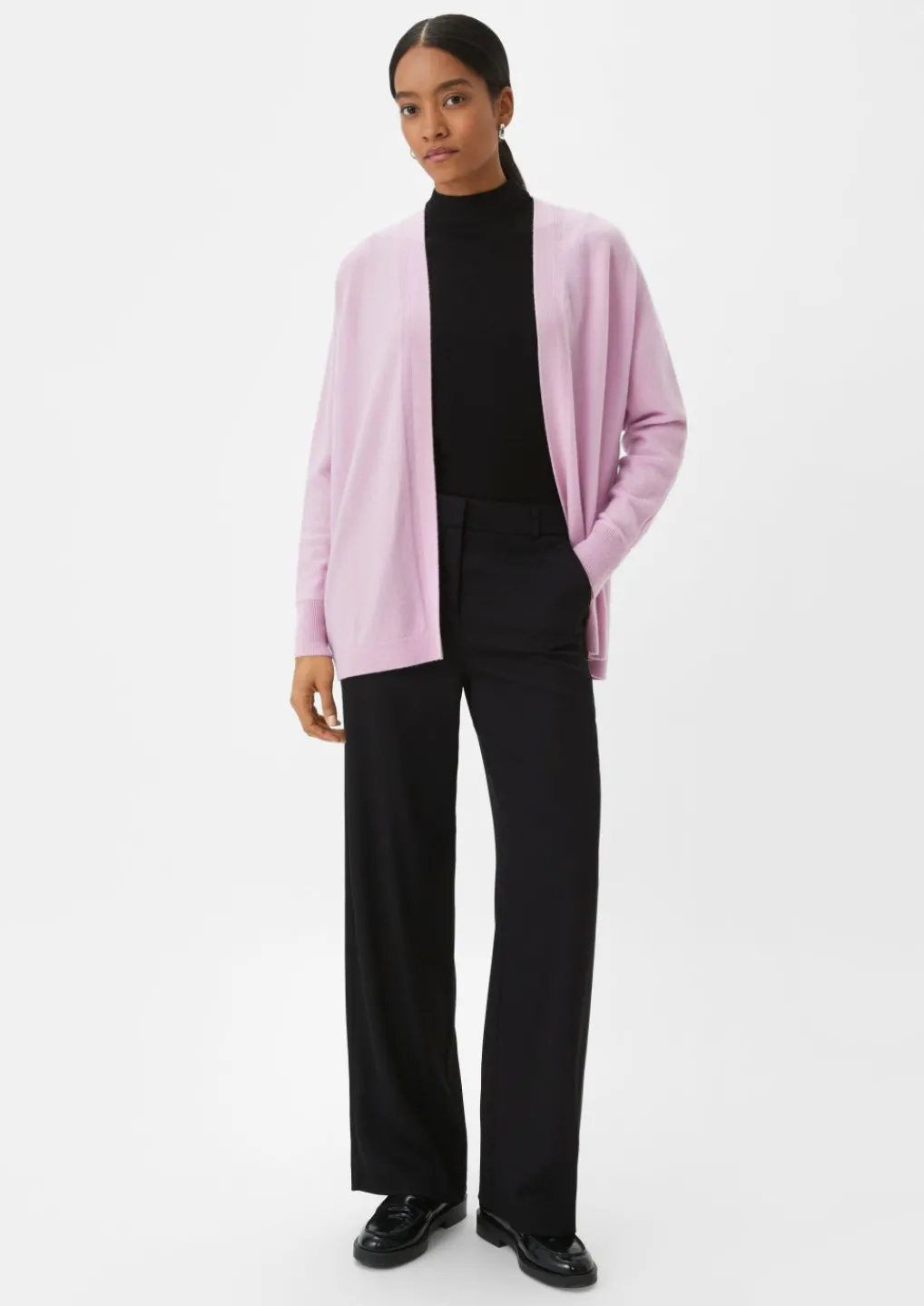 Kaschmirmix-Strickjacke mit Fledermausärmeln-Comma Fashion