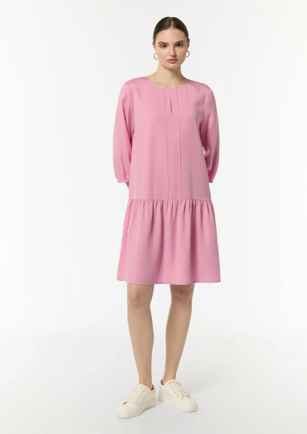 Kleid aus Lyocell mit Logo-Detail-Comma Sale