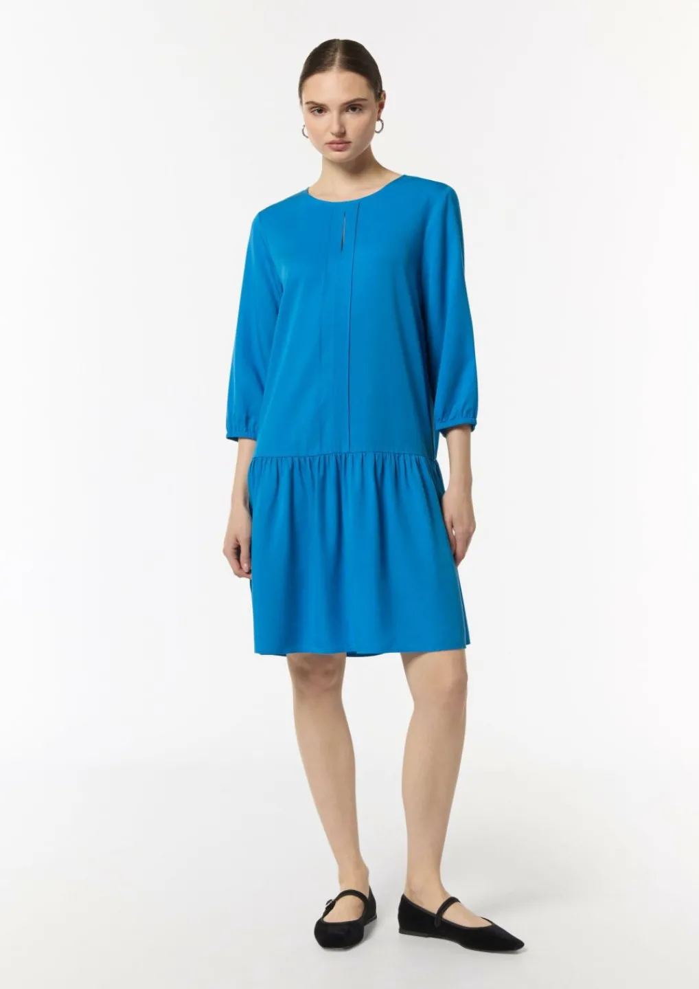 Kleid aus Lyocell mit Logo-Detail-Comma Clearance