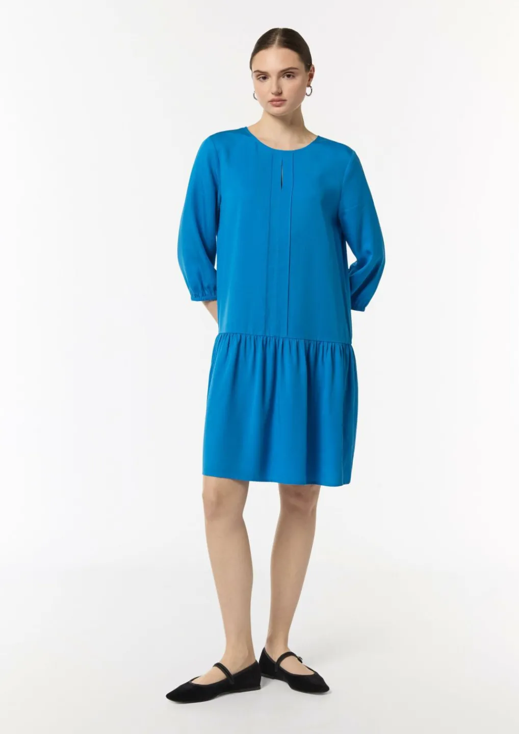 Kleid aus Lyocell mit Logo-Detail-Comma Clearance