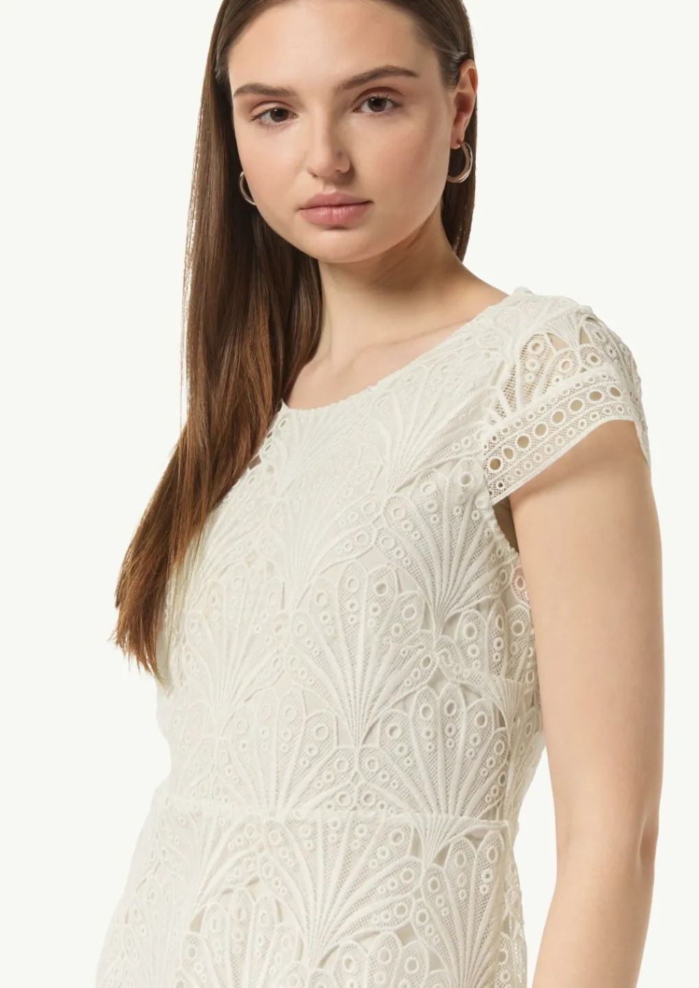 Kleid aus Spitze mit Rundhalsausschnitt-Comma Online