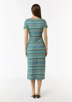 Kleid aus Strickjersey mit grafischem Muster-Comma Outlet