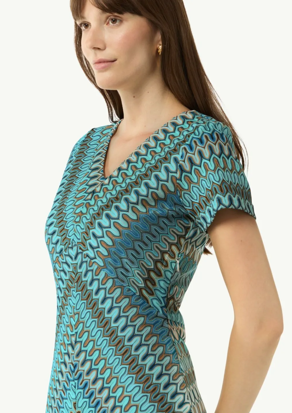 Kleid aus Strickjersey mit grafischem Muster-Comma Outlet