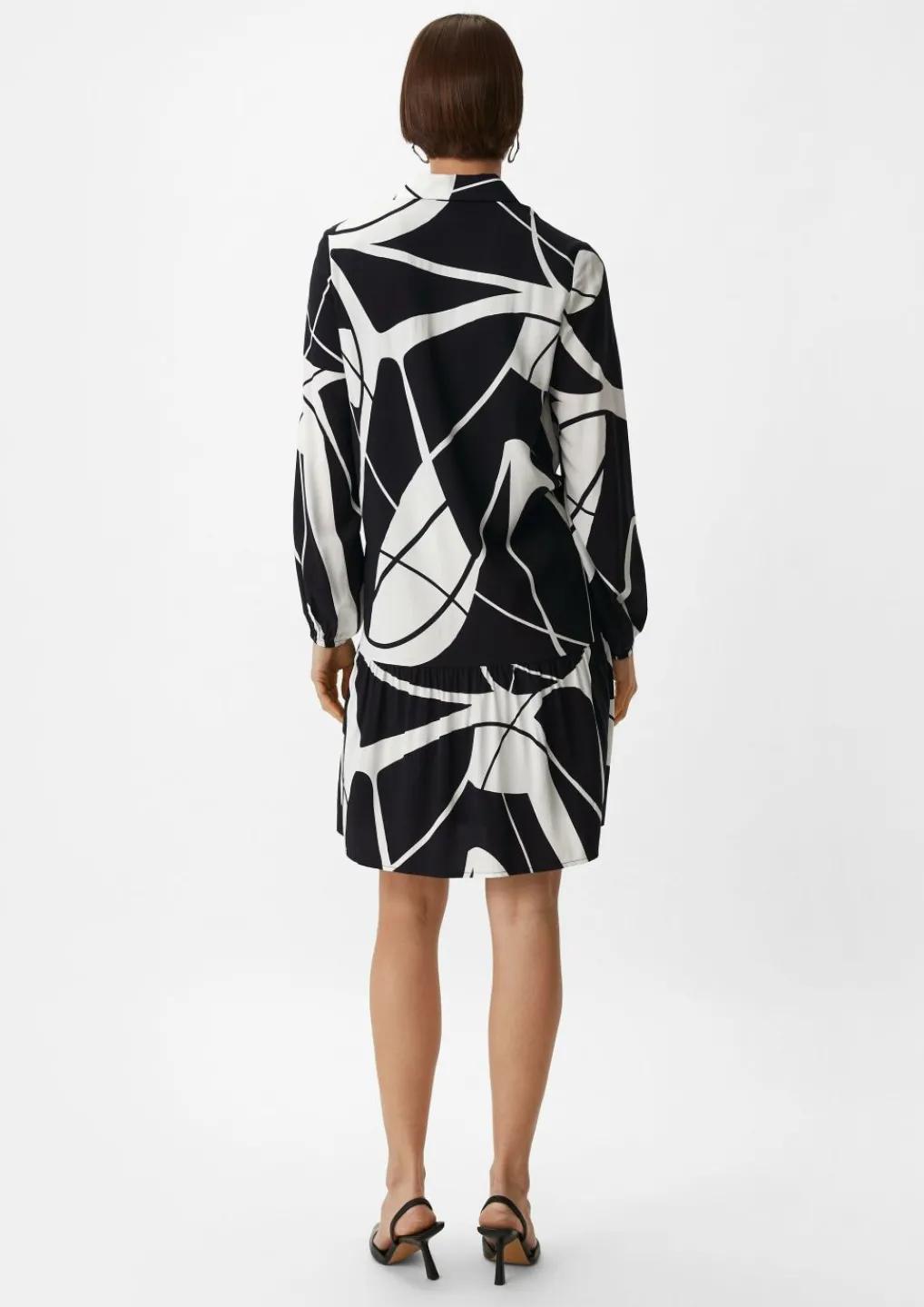 Kleid aus Viskose mit All-over-Print-Comma Best