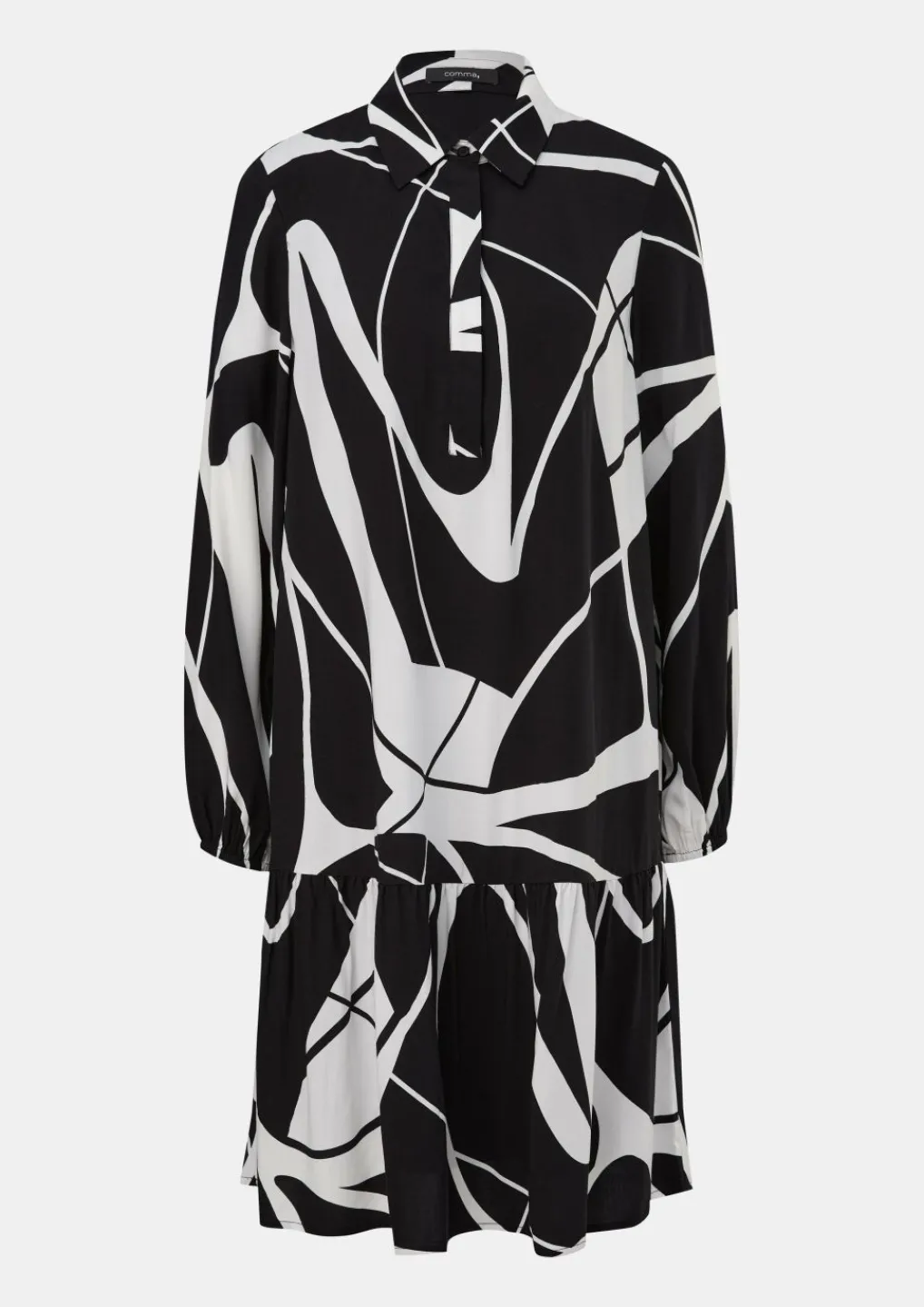 Kleid aus Viskose mit All-over-Print-Comma Best