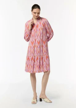Kleid aus Viskose mit All-over-Print-Comma Outlet