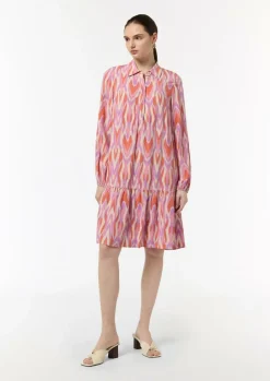 Kleid aus Viskose mit All-over-Print-Comma Outlet