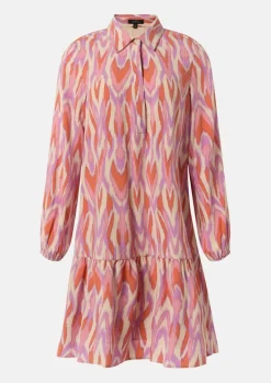Kleid aus Viskose mit All-over-Print-Comma Outlet