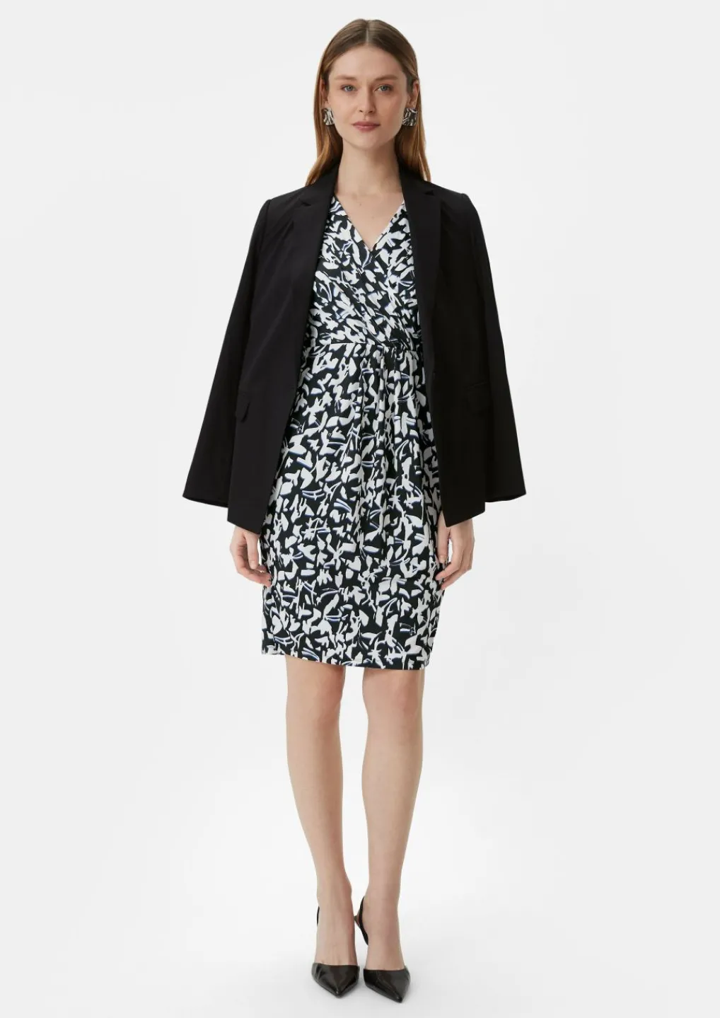Kleid mit All-over-Print in Wickel-Optik-Comma Sale