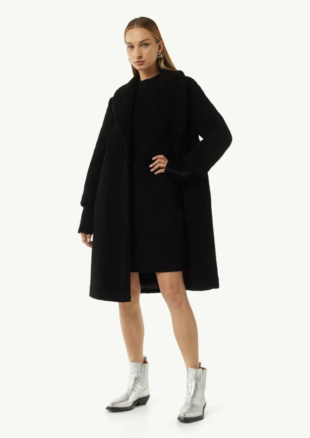 Kleid mit Zopfmuster-Detail-Comma Discount