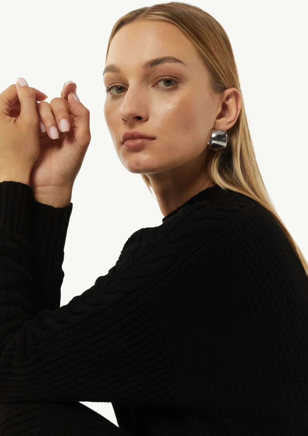 Kleid mit Zopfmuster-Detail-Comma Discount