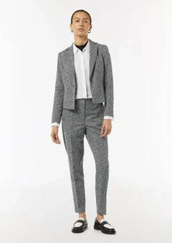 Knöchellange Jacquard-Hose mit Herringbone-Muster-Comma Sale