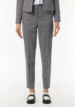 Knöchellange Jacquard-Hose mit Herringbone-Muster-Comma Sale