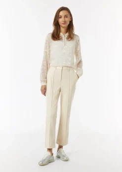 Kunstleder-Hose mit Teilungsnähten und Flared Leg-Comma Sale