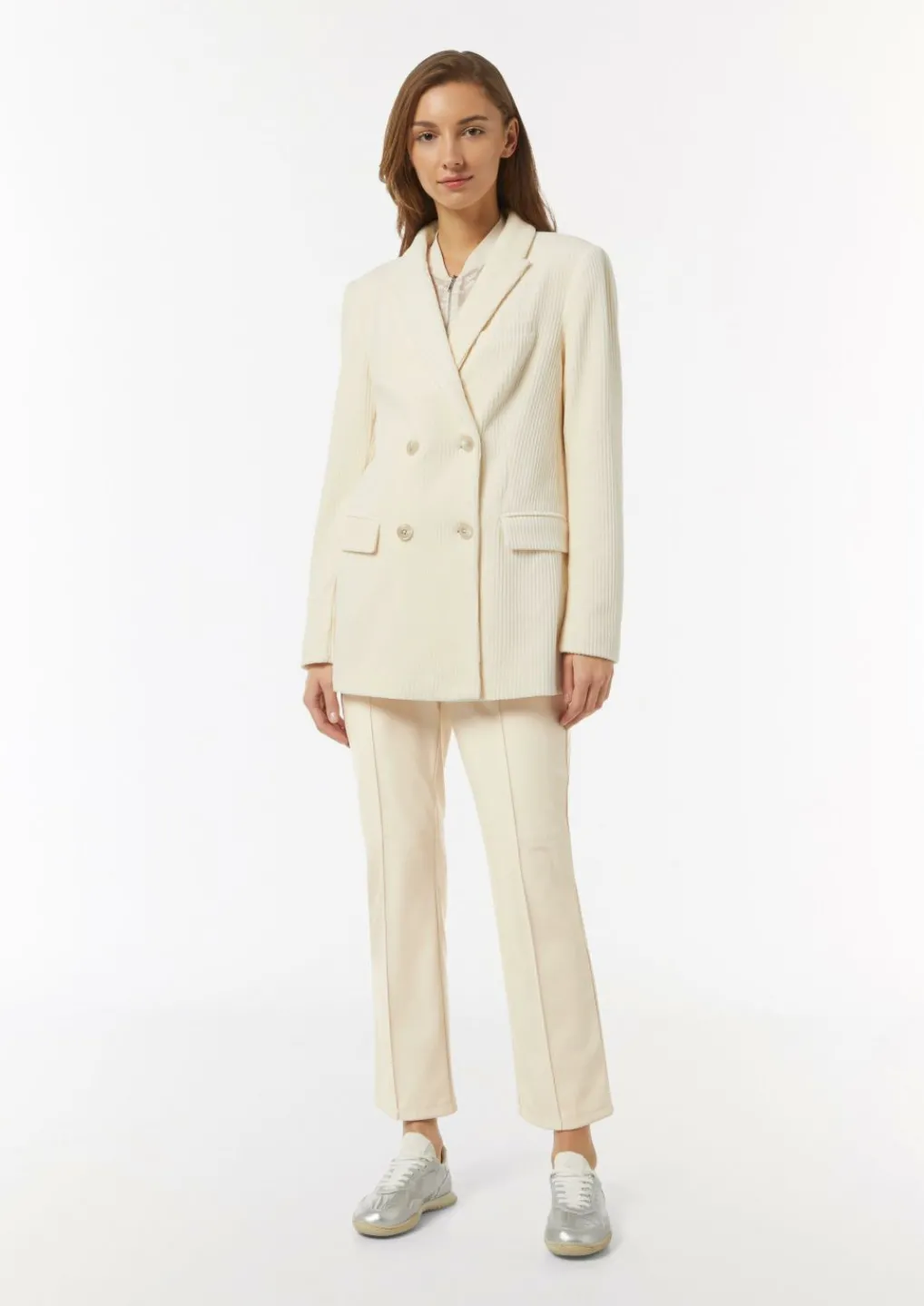 Kunstleder-Hose mit Teilungsnähten und Flared Leg-Comma Sale