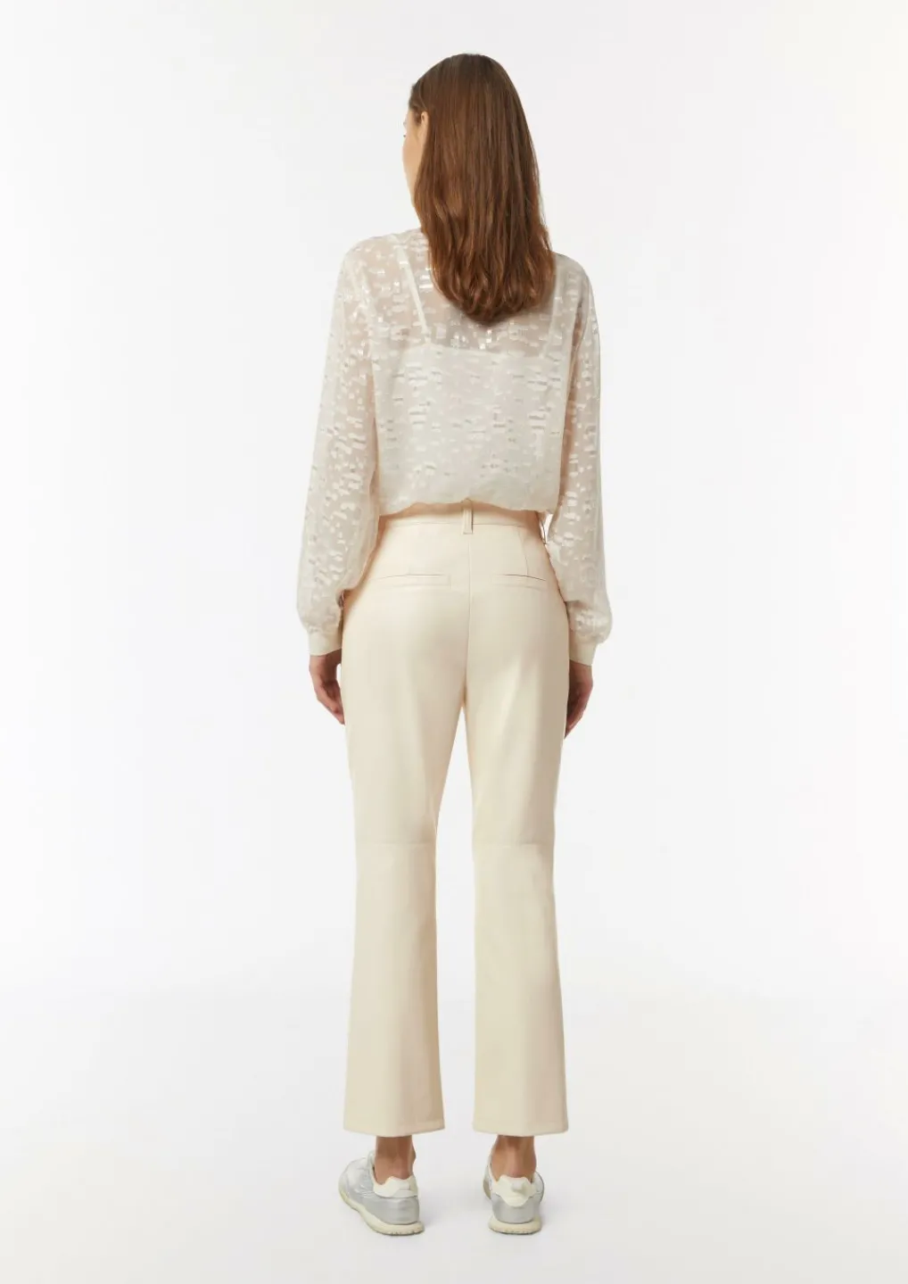 Kunstleder-Hose mit Teilungsnähten und Flared Leg-Comma Sale