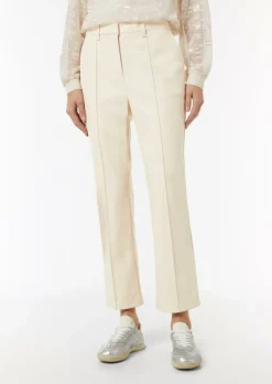 Kunstleder-Hose mit Teilungsnähten und Flared Leg-Comma Sale