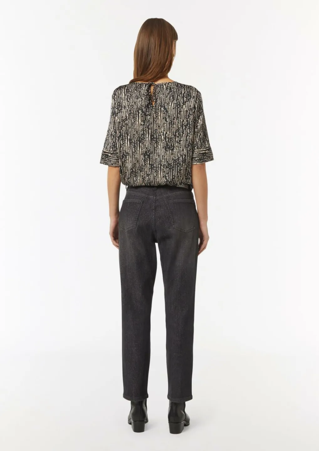 Kurzarm-Bluse mit All-over-Print-Comma Discount