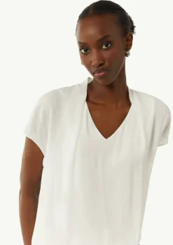 Kurzarm-Bluse mit Smok-Detail-Comma Hot