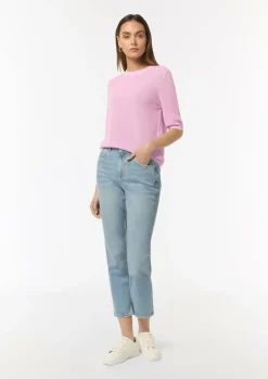 Kurzarmpullover aus Ajourstrick-Comma Fashion