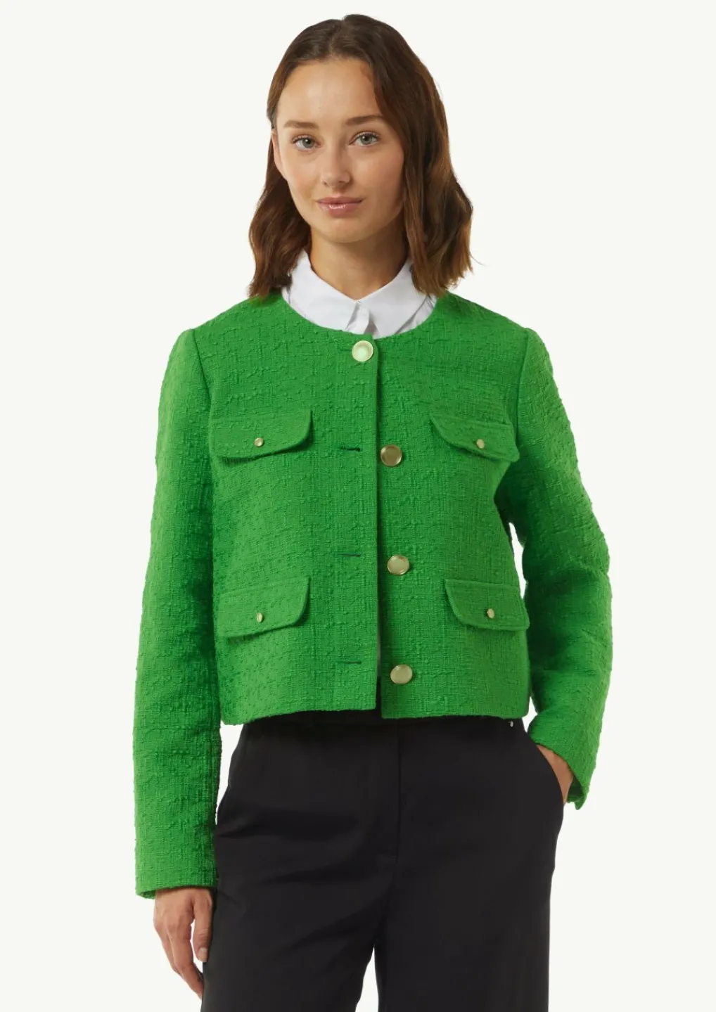 Kurze Bouclé-Jacke aus Baumwolle-Comma Fashion