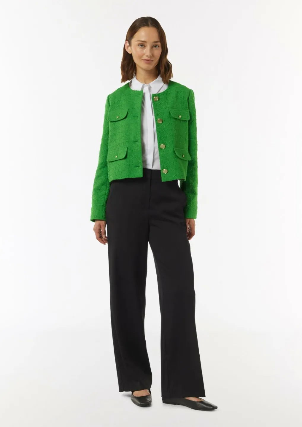 Kurze Bouclé-Jacke aus Baumwolle-Comma Fashion