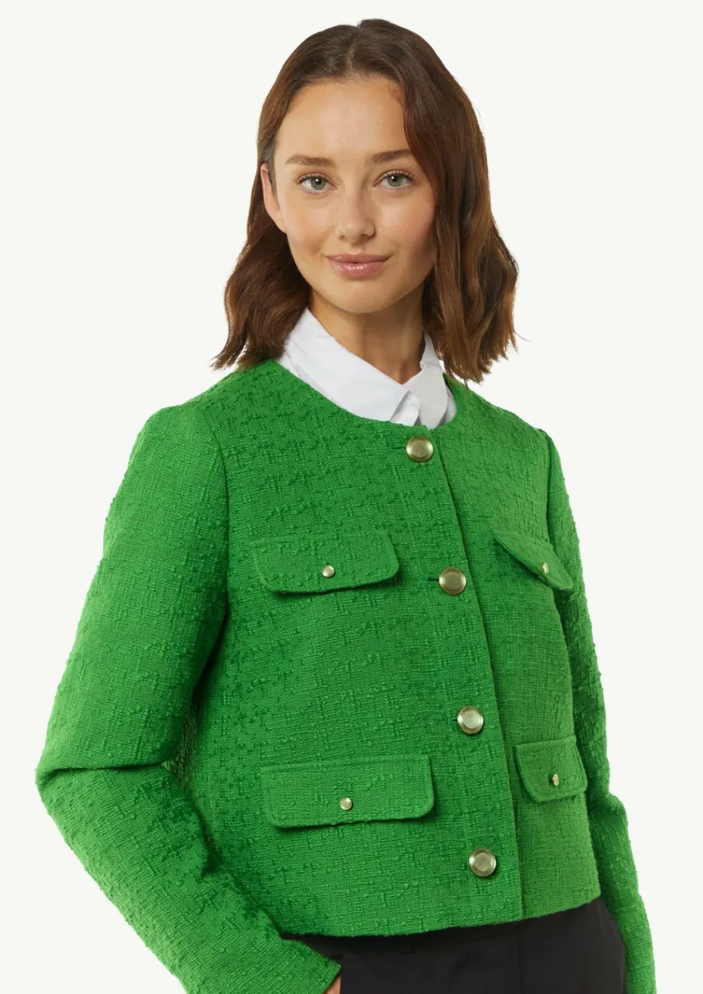 Kurze Bouclé-Jacke aus Baumwolle-Comma Fashion