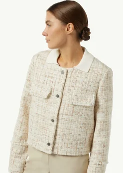 Kurze Boucléjacke mit Glitzergarn-Comma Hot