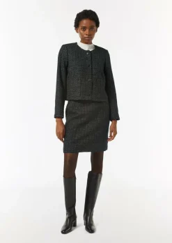 Kurzer Bouclé-Rock mit Glitzergarn-Comma Sale