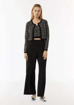 Kurzer Feinstrickcardigan mit grafischem Muster-Comma Best