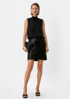 Kurzer Mesh-Rock mit Pailletten-Comma Sale