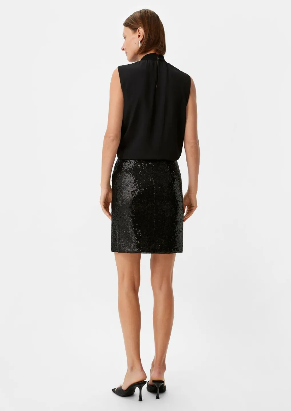 Kurzer Mesh-Rock mit Pailletten-Comma Sale