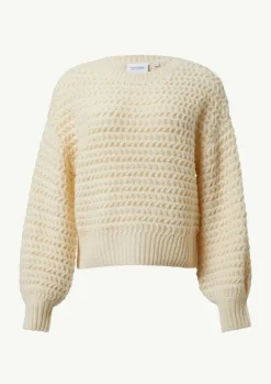 Kurzer Strickpullover mit Ballon-Ärmeln-Comma Online