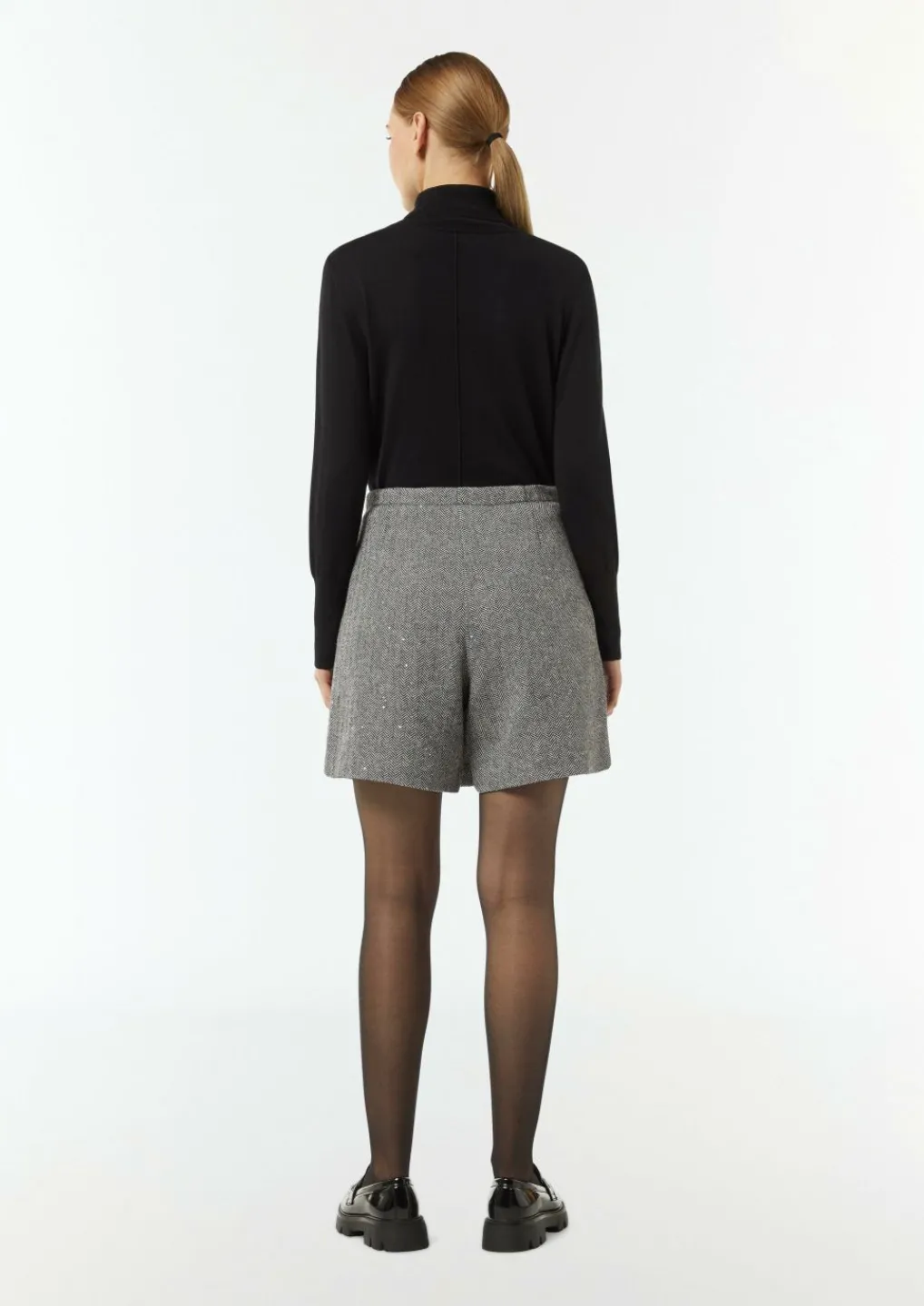 Kurzer Wollmix-Skort in Wickeloptik-Comma Fashion