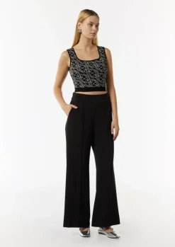 Kurzes Feinstricktop mit grafischem Muster-Comma Online