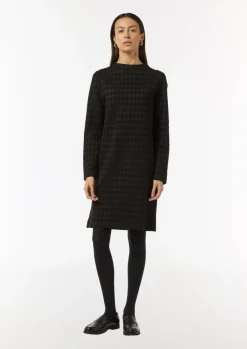 Kurzes Jerseykleid mit Hahnentrittmuster-Comma New