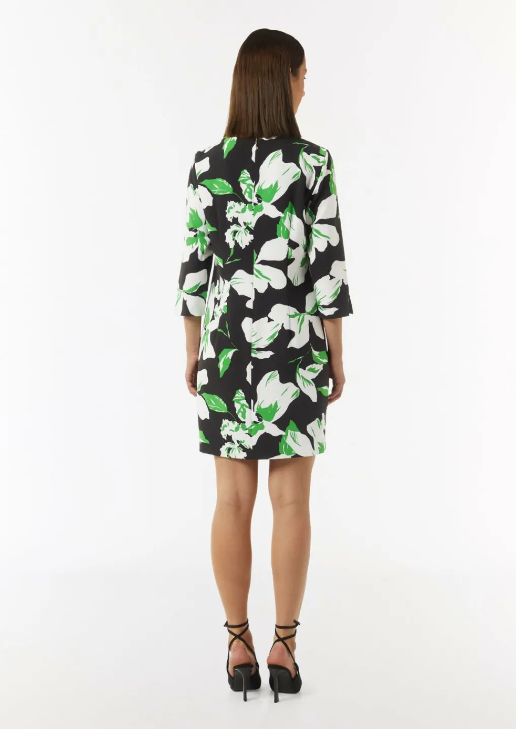 Kurzes Kleid mit All-over-Print-Comma New